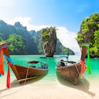 Famous James Bond island near Phuket in Thailand. Travel photo of James Bond island with thai traditional wooden longtail boat and beautiful sand beach in Phang Nga bay, Thailand.
1299735828
CLEARED FOR DIGITAL USE ONLY -