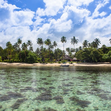 The clear coral waters off the Coral Coast.
