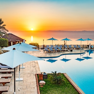 Sunset at Dead Sea viewed from eastern side in Jordan.; Shutterstock ID 302138606