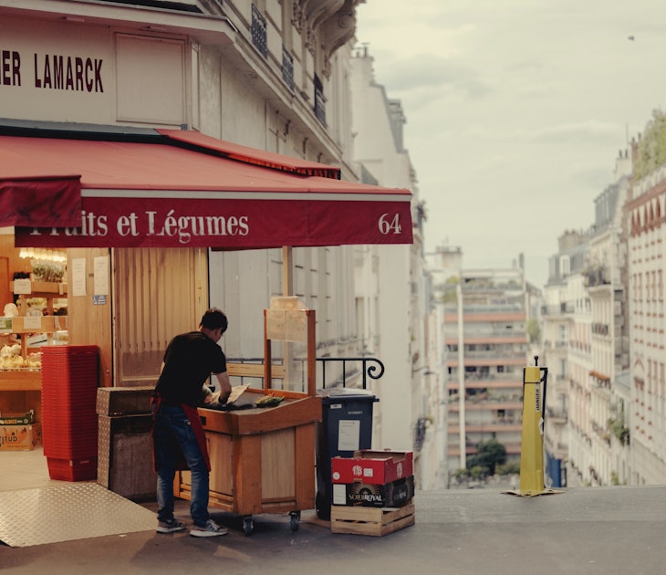 Montmartre and Northern Paris, Rue Caulaincourt, Paris, France. July 2024.
Bicycle,  Box,  City,  Hat,  Kiosk,  Person,  Road,  Shoe,  Street,  Urban,  Vehicle
Montmartre and Northern Paris, Rue Caulaincourt, Paris, France. July 2024.