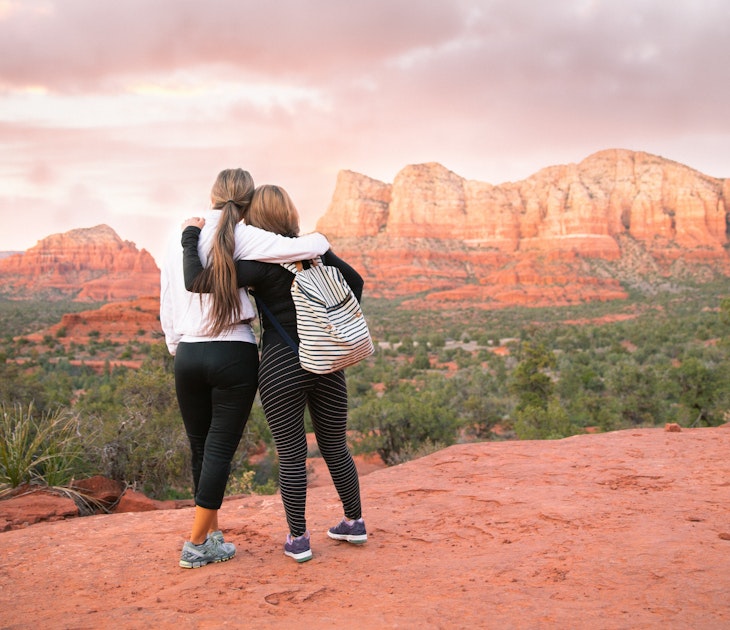 1212101028
Lifelong friends love hiking outdoors. When they are together, the laughter, fresh air and strong connection with each other is all they need.
Hiking in Sedona at sunset. - stock photo
Lifelong friends love hiking outdoors. When they are together, the laughter, fresh air and strong connection with each other is all they need.