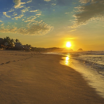 Zipolite beach at sunrise, Mexico