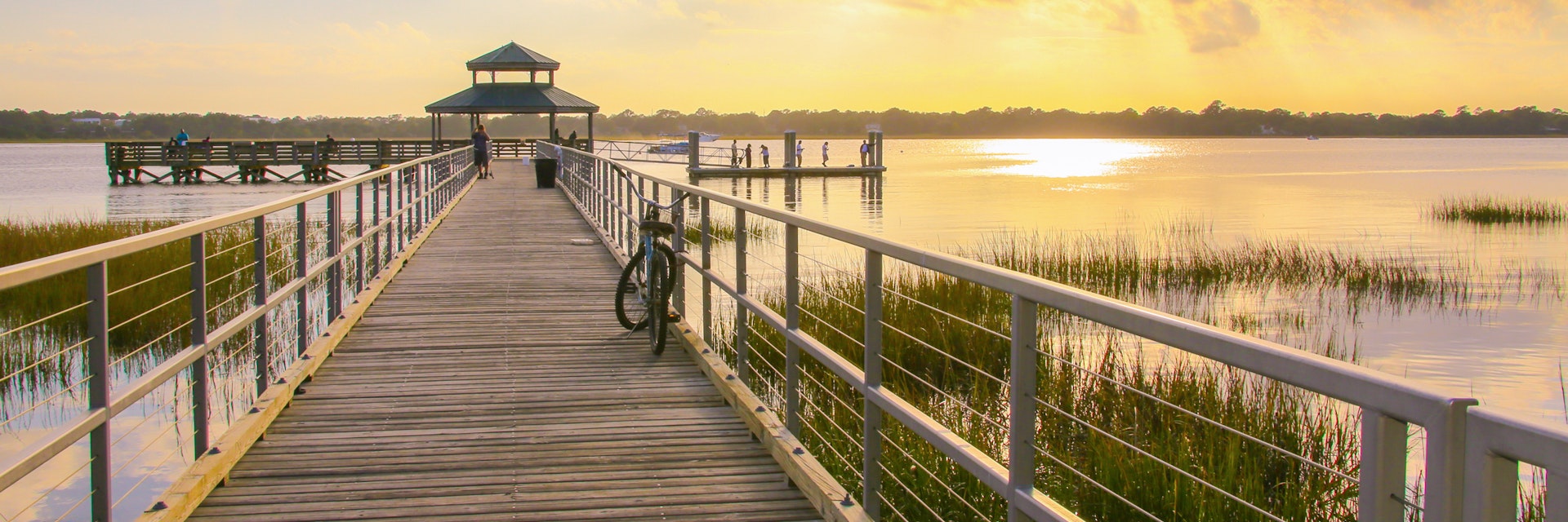 Quaint Brittlebank Park by the Ashley river in Charleston.