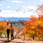 Happy Asian woman travel Japan on holiday vacation. Attractive girl friends using mobile phone taking selfie together while travel Mt.Fuji and looking beautiful red maple tree leaf falling in autumn; Shutterstock ID 2337439793; purchase_order:65050 - Digital Destinations and Articles; job:Online editorial; client:Japan cell connection: Saily ; other:Claire Naylor
2337439793