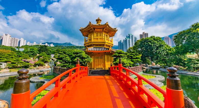 Golden pagoda of Nan lian garden in Hong Kong city with beautiful background   License Type: media  Download Time: 2023-04-28T15:38:42.000Z  User: alexbutler  Is Editorial: No  purchase_order: