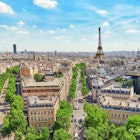 Beautiful panoramic view of Paris from the roof of the Triumphal Arch. Champs Elysees and the Eiffel Tower. France.  License Type: media  Download Time: 2024-02-05T03:27:21.000Z  User: mvm_lonelyplanet  Is Editorial: No  purchase_order: