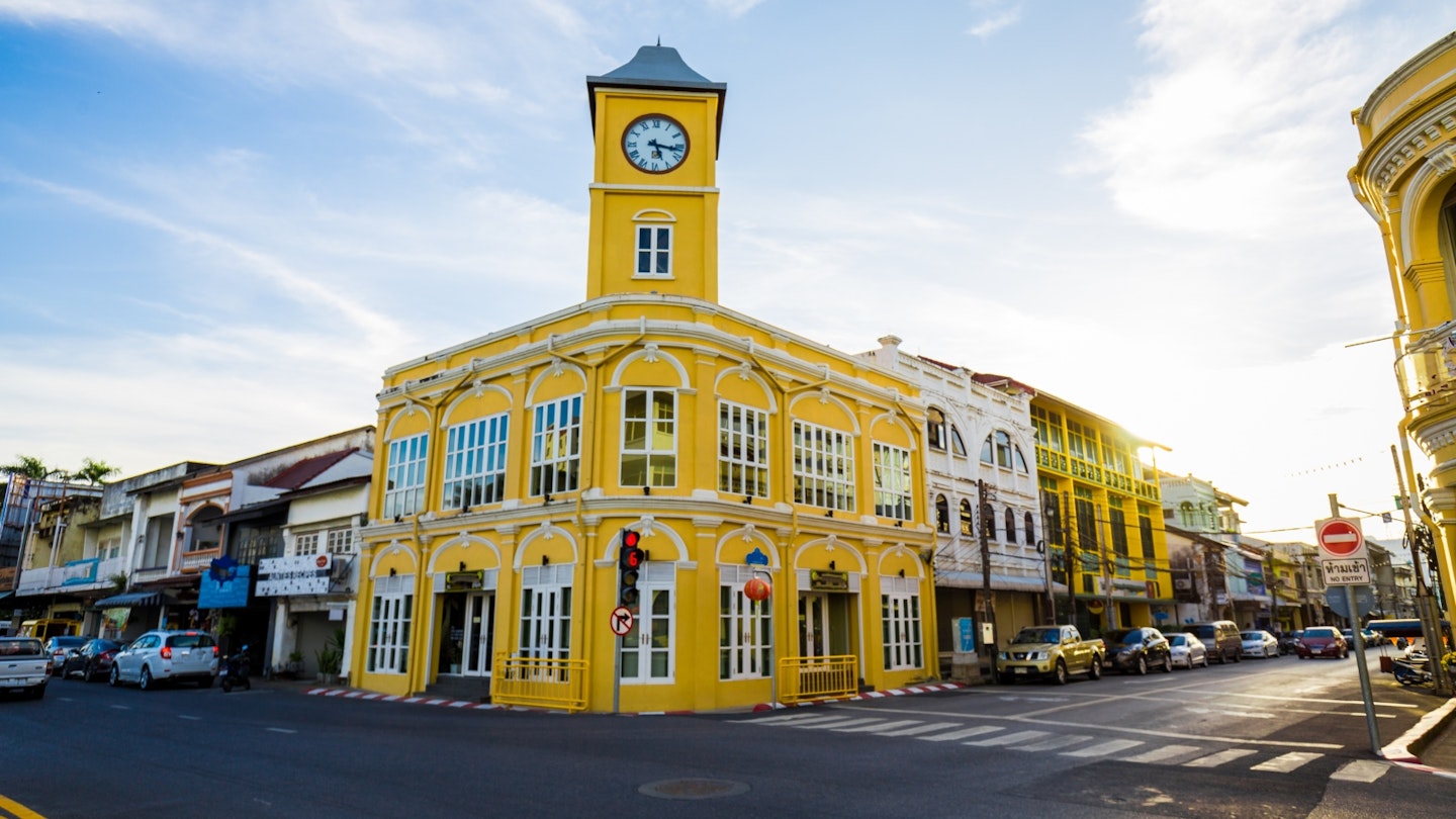 A Sino-Portuguese yellow building in Phuket Town